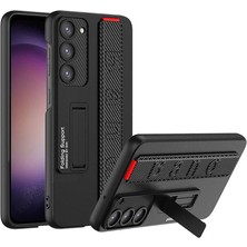 Shop A Way Spia Galaxy S24 Plus ile Uyumlu Kılıf Siyah Karbon Bora Standlı Kapak ( Galaxy S24 Plus ile Uyumlu,