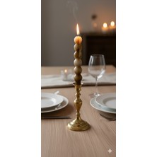  home kahverengi ebru boyama top şamdan mumu