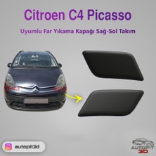 AutoPit 3D Citroen C4 Picasso (2006 → ) Uyumlu Far Yıkama Kapağı Sağ-Sol Takım