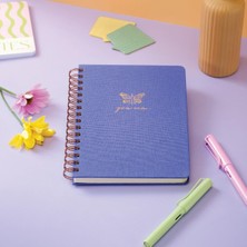 Shop A Way A5 Spiralli Sert Kapak Keten Düz Çizgisiz Tarihsiz Not Defteri Lila