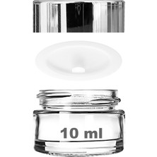 Shop A Way Mini Şeffaf Cam Kavanoz, 10 ml Hacimli, Sızdırmaz Aynalı Kapaklı, Krem Saklama , Lip Balm 1 Adet