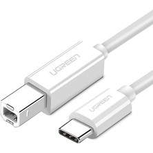Shop A Way Ugreen Type-C USB B Yazıcı Kablosu, 1.5 Metre, Beyaz