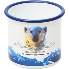 Shop A Way Campout Emaye Kupa Beyaz Bear, Dayanıklı Kamp Ekipmanları, Kamp Aksesuarları, Açık Hava Sporları, Do
