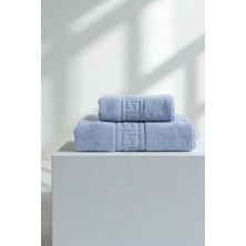 Shop A Way 2'li Mavi Greek Havlu SETI%100 Pamuk - 1 Adet El Havlusu 50X90 ve 1 Adet Banyo Havlusu 70X140 Mavi