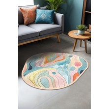 Shop A Way Depoba Faler Kadife Modern Kaymaz Pamuk Tabanlı Yıkanabilir Antibakteriyel Asimetrik Salon Halısı 10