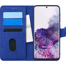 Shop A Way Galaxy S20 Için Kılıf Fabric Book Wallet Lacivert [galaxy S20 ile Uyumlu Kılıf - Lacivert]