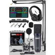Shop A Way Midex Stüdyo Ekipmanları Private Paket-5 Cx2 Mikrofon VS22 Ses Kartı Stüdyo Kayıt Seti