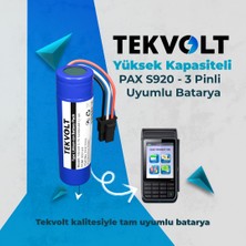 Tekvolt Pax S920 Yazarkasa - Pos IS1112 Uyumlu 3.7V 3200MAH Li-Ion Batarya Pil (Yüksek Kapasiteli)