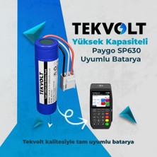 Tekvolt Paygo SP630 Ecr Yazarkasa - Pos Uyumlu 3.7V 3200MAH Li-Ion Batarya Pil (Yüksek Kapasiteli)