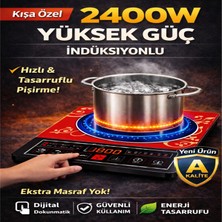 C&M Global Store 2400W Indüksiyonlu Ocak | Dijital Dokunmatik | El Yakmaz | Enerji Tasarruflu | Taşınabilir Elektrikli Ocak