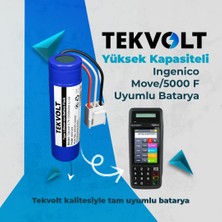Tekvolt Ingenico MOVE/5000 F Yazarkasa - Pos Uyumlu 3.7V 3200MAH Li-Ion Batarya Pil (Yüksek Kapasiteli)