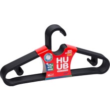 Shop A Way Huub Hanger Plastik Slim Askı, Elbise Askısı, Siyah Askı (Standart, Adet, 10)