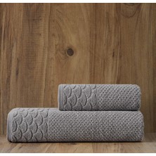 Shop A Way Soley | Alana | Extra Yumuşak Pamuklu Pirinç Örgü 2'li Havlu Seti Gri