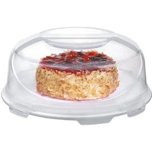 Shop A Way 5dm Kek Fanusu ve Pasta Fanusu Kilitli Kapaklı Kek Fanusu 7 Lt. Krem