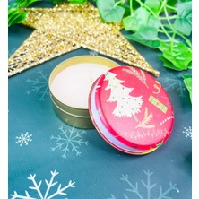 Shop A Way Giftmoda Kırmızı Yeni Yıl Tasarımlı Kokulu Teneke Mum (Kırmızı)