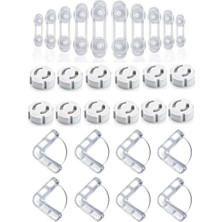 Shop A Way 10 Adet Dolap Kilidi,12 Adet Priz Kapağı,8 Adet Köşe Koruyucu,çocuk Güvenliği,bebek Ekipmanları