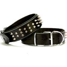 Shop A Way Doggie Çift Kat Güçlü Çivili Köpek Boyun Tasması, Siyah, 5X50-60 cm