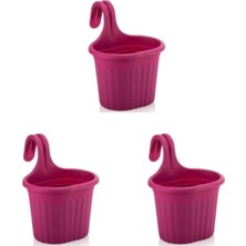 Shop A Way Tom1 Asma Balkon Saksi Seti, 3 L, 3 Adet, Fusya
