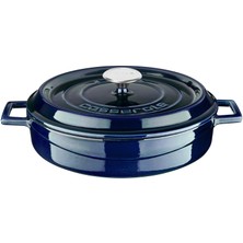 Shop A Way Premium Serisi - Döküm Çok Amaçlı Tencere, Yuvarlak, 28 Cm, Majolik Mavi