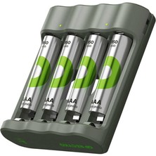 Shop A Way Gp B441 USB Pil Şarj Cihazı 4 Adet 950MAH Aaa Ince Pilli Set