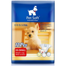Shop A Way Madpet Evcil Hayvan Seyahat Kilot Bez – Xxs Beden – 1-3 kg Köpekler Için – 12’li Paket – Süper Emici