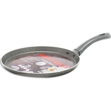 Granit Hamsi Tava Metal Kapak Çelik Sap 28X4CM Gri