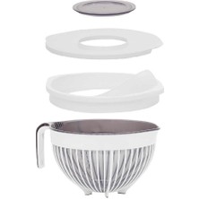 Shop A Way 3132 Linea 2 Li Çok Amaçlı Kapaklı Karıştırma Mikser Kabı Pirinç Süzgeci - Beyaz
