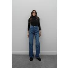 Havoş Orta Mavi Kuzmina Straight Jean