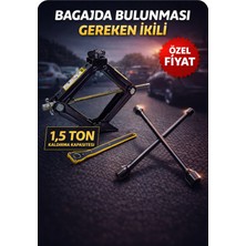 German Strong Araç Kriko ve Bijon Anahtarı Seti Bagaj Için Zorunlu Ikili Oto Lastik Değiştirme Krikosu
