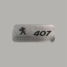 CRF Reklam Promosyon Matbaa Peugeot 407 Metal Etiket 3x7 cm Arkası Yapışkanlı