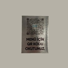 CRF Reklam Promosyon Matbaa Restaurant / Kafe Qr Kodlu Menü Levhası Alüminyum Arkası Yapışkanlı 4x7 cm