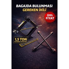 Maxkraft Oto Kriko Seti ve Bijon Anahtarı Araç Bagaj Krikosu Lastik Değiştirme Tam Set