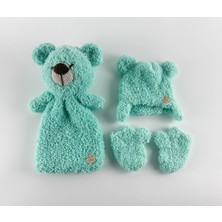 Kidilia Uyku Arkadaşı Şapka ve Eldiven Bebek Hediye Seti Su Yeşili