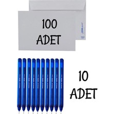 Pensan Düğün, Para Takı Zarfı Ağzı Yapışkanlı 100 Adet ve 10 Adet Tükenmez Kalem