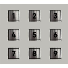 CRF Reklam Promosyon Matbaa Aluminyum Kapı Numaraları 1-9 Arası Arkası Yapışkanlı 5x5 cm