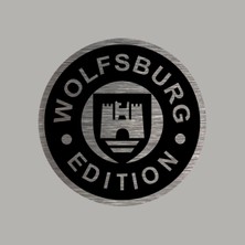 CRF Reklam Promosyon Matbaa Gerçek Metal Wolfsburg Gümüş Renk Logo Amblem Arkası Yapışkanlı 5 cm 1 Adet