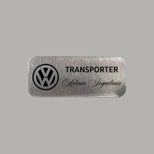 CRF Reklam Promosyon Matbaa Kişiye Özel Volkswagen Transporter Adınız Soyadınız Metal Etiket 3x7 cm Arkası Yapışkanlı