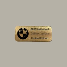 CRF Reklam Promosyon Matbaa Kişiye Özel Gold Altın Bmw Individual Limited Edition Metal Etiket 3x7 cm Arkası Yapışkanlı 1 Adet
