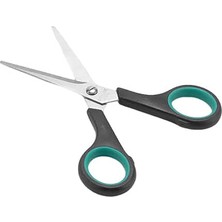 Paslanmaz Çelik Makas, Ergonomik Turkuaz-Siyah Tutma Kollu (18 Cm)