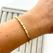 14K Özel Seri Altıgen Form Bileklik 17+2 cm