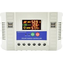 Novytech PM-50A 12V-24V-36V-48V 50A 4 Usb'li Dijital Otomatik Solar Şarj Regülatörü