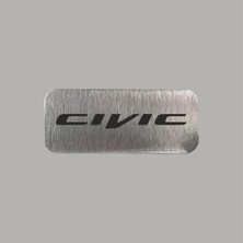 CRF Reklam Promosyon Matbaa Honda Civic Logolu Yazılı Metal Etiket 3x7 cm Arkası Yapışkanlı