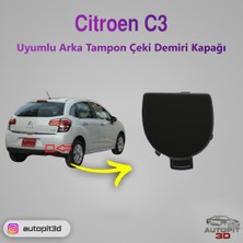 AutoPit 3D Citroën C3 Mkıı (2010–2017)  Uyumlu Arka Tampon Çeki Demiri Kapağı