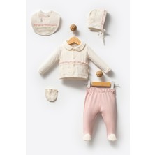 By Bubbles Rose Girl %100 Organik Pamuk Kız Bebek 5'li Hastane Çıkış Seti