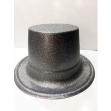 Bsre Simli Plastik Parti Şapkası (Gümüş Renk)