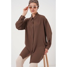 Uzun Gömlek Tunik 5945 - Kahverengi