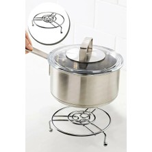 Shop A Way Metal Ayaklı Yuvarlak Paslanmaz Nihale, Krom Kaplama, Şık ve Dayanıklı Masa Koruyucu