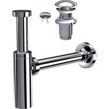 Suera Moon Ayarlanabilir Lavabo Sifonu + Elixir Pop-Up Set (Krom - Taşma Delikli)