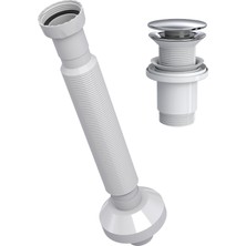 Suera Magic Pipe Körüklü Gider Borusu + Felix Pop-Up Set (Paslanmaz - Taşma Deliksiz)