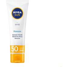 Shop A Way Nıvea Sun Spf 50 Hassas Yatıştıran Nemlendirici Güneş Yüz Kremi 50 Ml, Çok Yüksek Güneş Koruyucu,gün